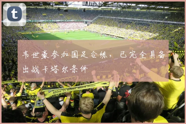 韦世豪参加国足合练，已完全具备出战卡塔尔条件